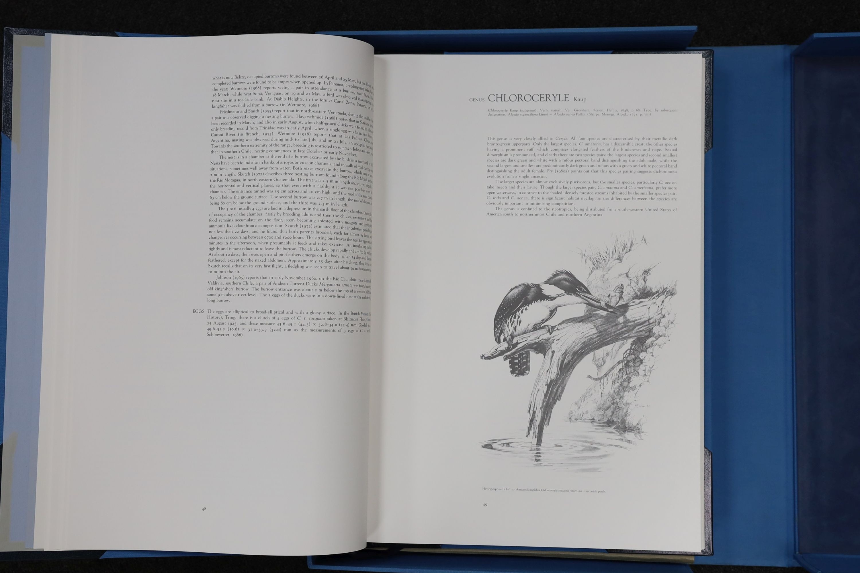 Forshaw, Joseph M. - Kingfishers and Related Birds - Part 1 (Vols 1 & 2): Aeliniidae, one of 1000 signed, numbered copies, illustrated with 52 colour plates by William B. Cooper, together with maps, folio, half morocco,